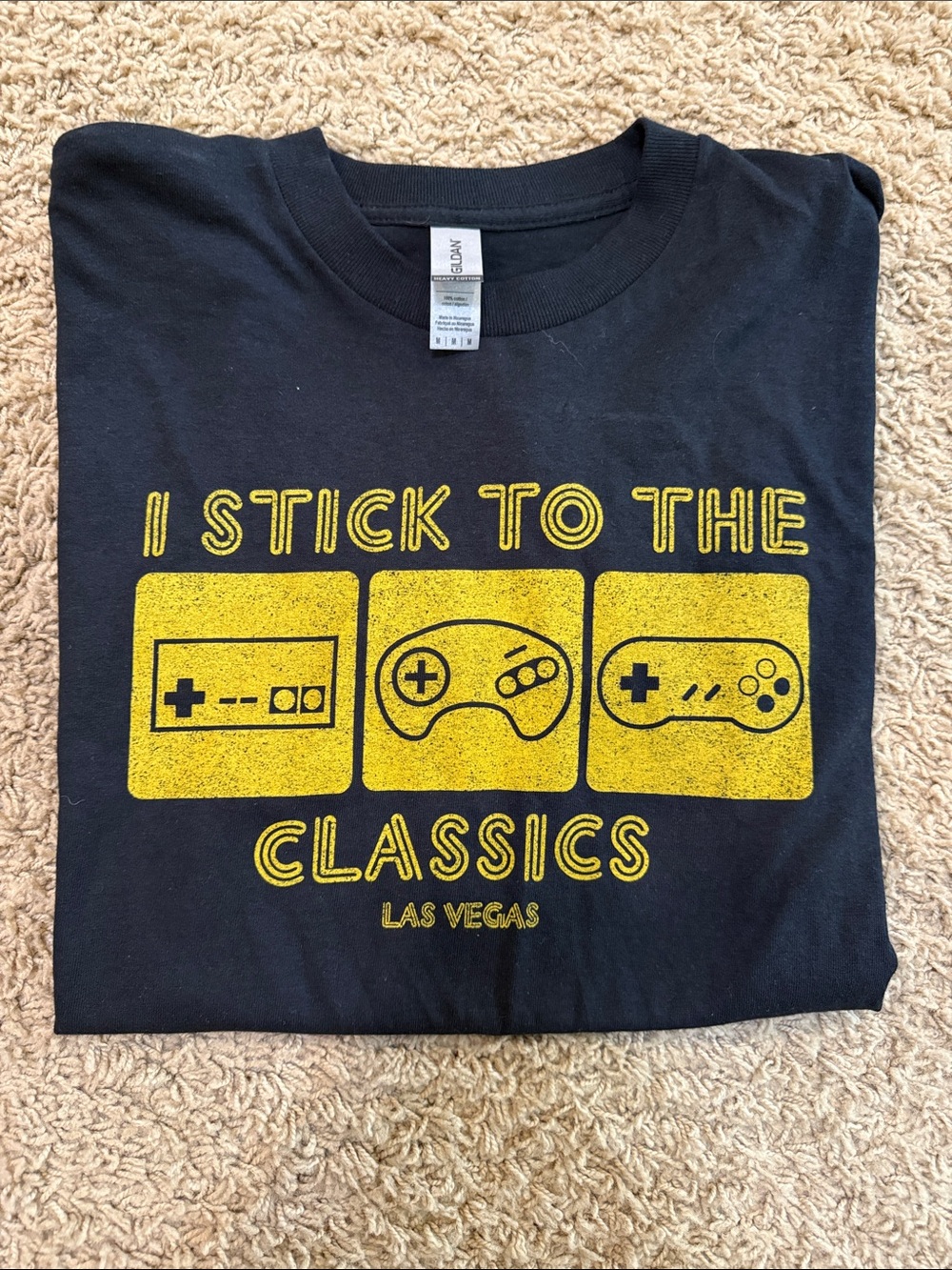 Classic Video Game Controllers Graphic T-Shirt - Black & Yellow